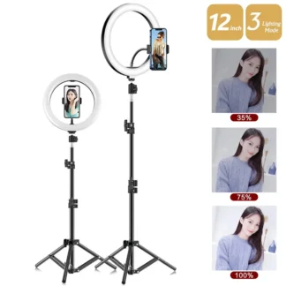 26 cm LED Selfie Ring Lampe Fotografische Selfie Ring Beleuchtung USB Fernbedienung Füllen licht Für Tiktok Video Live mit Telefon halter Stativ - AliExpress 44