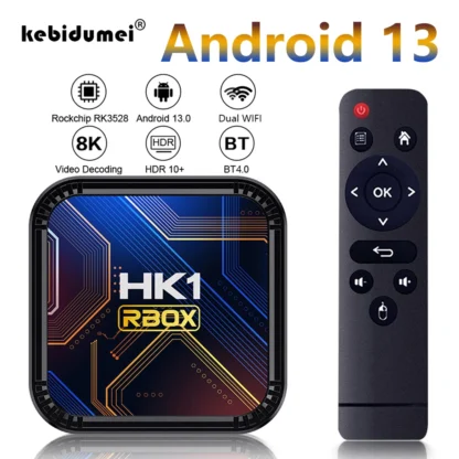 Android-13 Smart IPTV Box RK3528 mit Quad Core CPU,  4K - 8K HDR10 + 2,4 & 5,8G Dual Wifi6 BT4.0