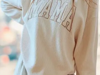 Damen-Sweatshirt mit bestickter Aufschrift