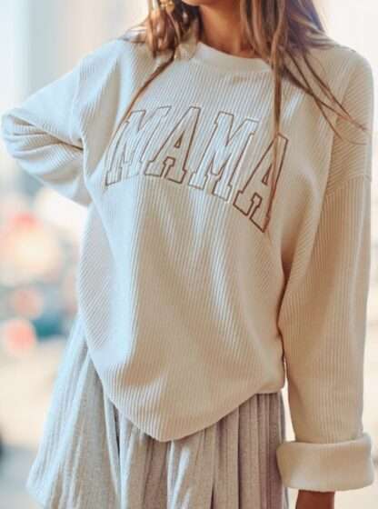 Damen-Sweatshirt mit bestickter Aufschrift