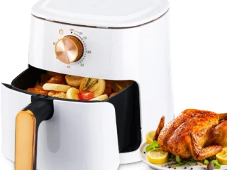 Heißluftfritteuse mit schneller Luftzirkulation, 60-Minuten-Timer, 4,5 Liter